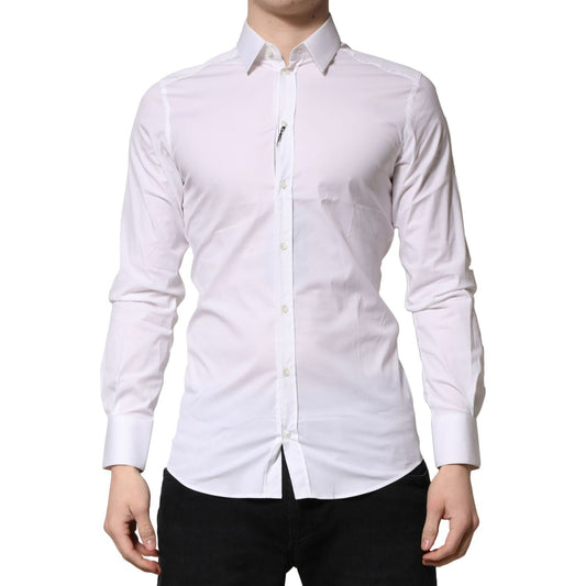 Dolce & Gabbana Dolce & Gabbana White GOLD Long Sleeves Dress Formal Shirt TSH906718-40
