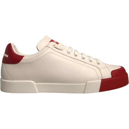 Dolce & Gabbana Dolce & Gabbana White Leather Logo Portofino Sneakers Shoes MV6886-42