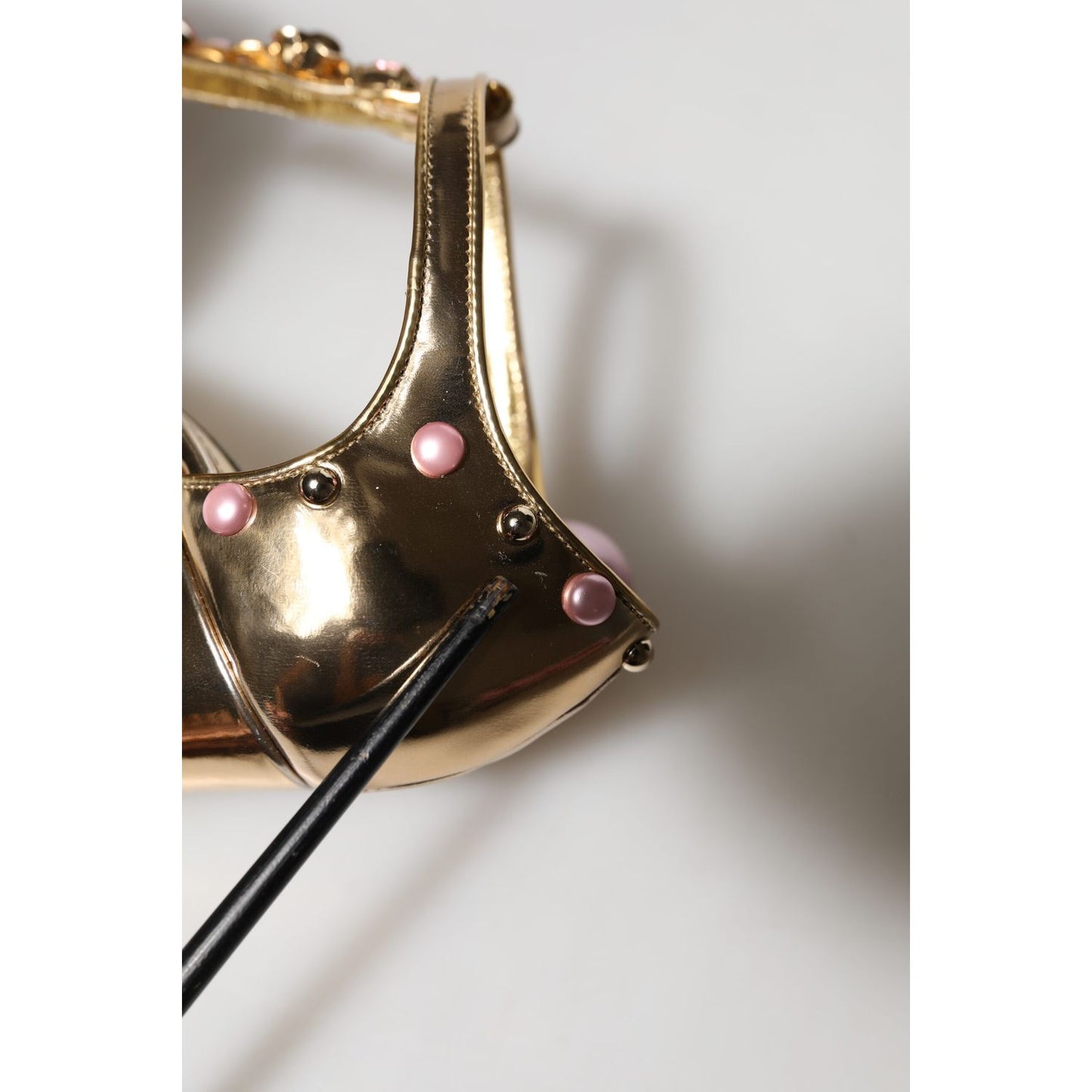 Dolce & Gabbana Gold Embellished Vally Heels Sandals Shoes