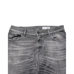 Dolce & Gabbana Grey Cotton Denim Slim Fit Distressed Pants Jeans with five-pocket design and logo plaque.