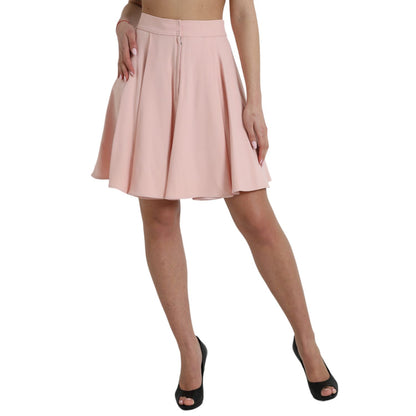 Dolce & Gabbana Light Powder Rose Viscose Pleated Skirt