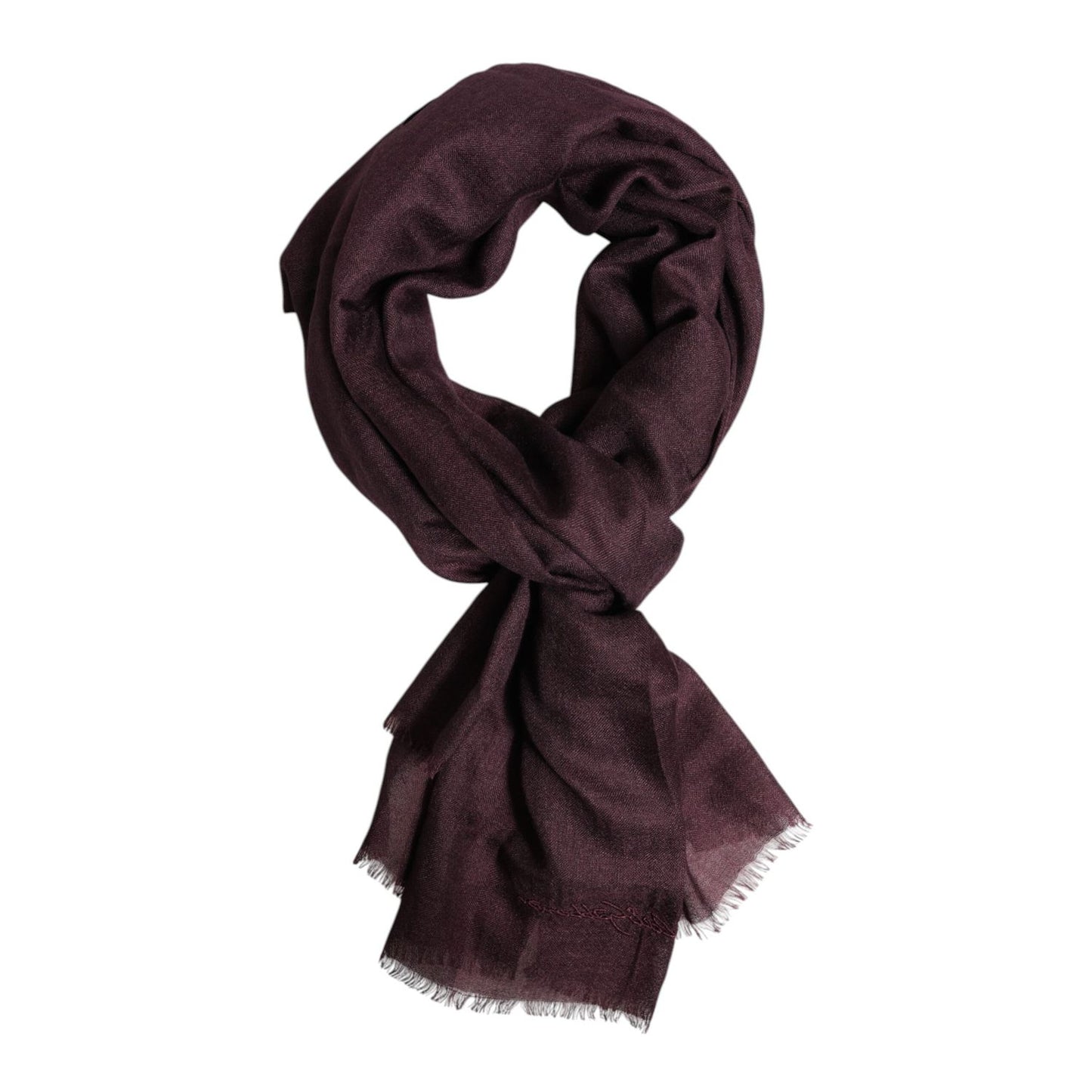 Dolce & Gabbana Maroon Cashmere Neck Warmer Wrap Shawl Scarf