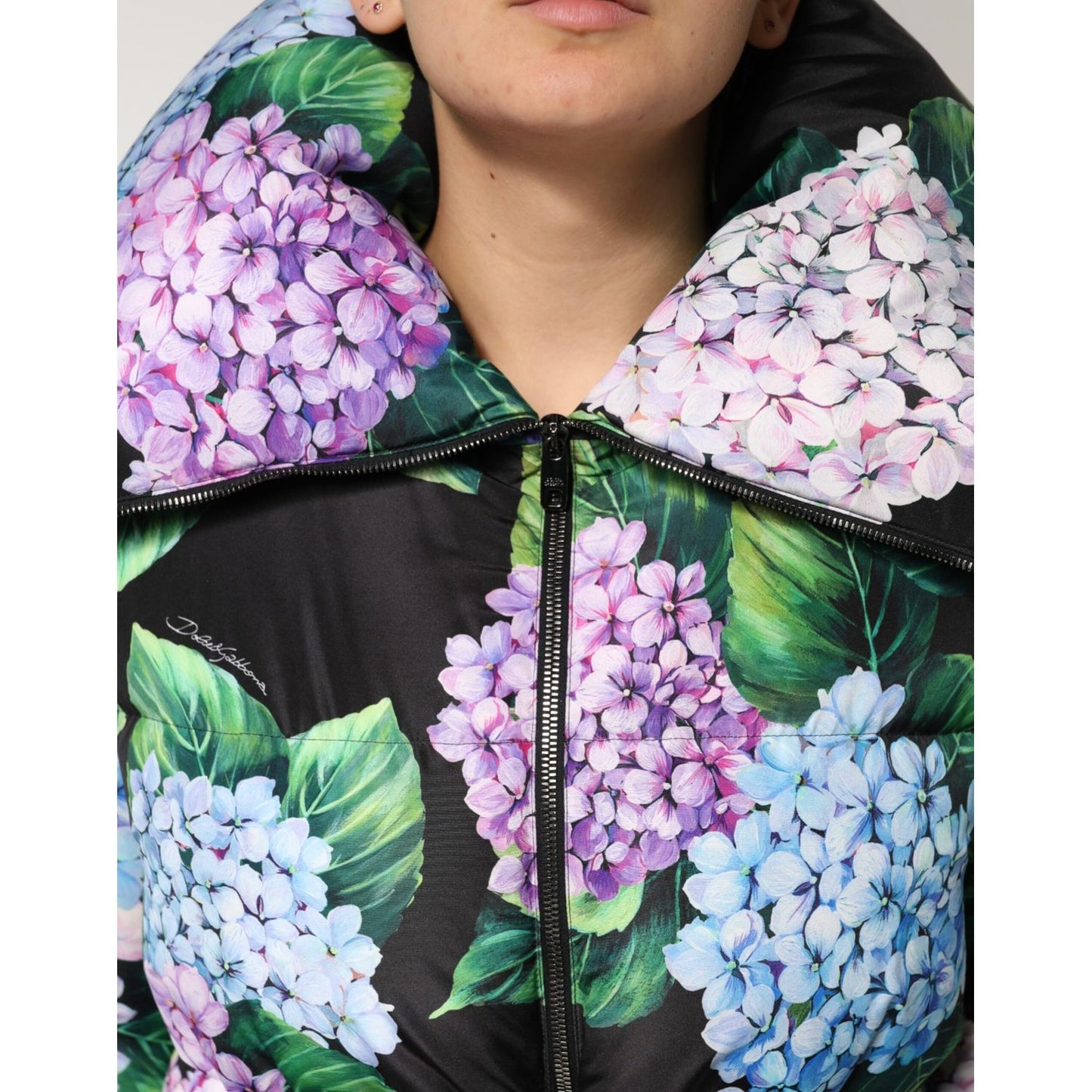 Dolce & Gabbana Multicolor Floral Print Puffer Quilted Jacket