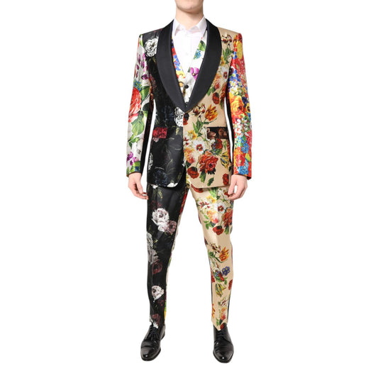Dolce & Gabbana Multicolor Floral SICILIA Silk 3 Piece Suit