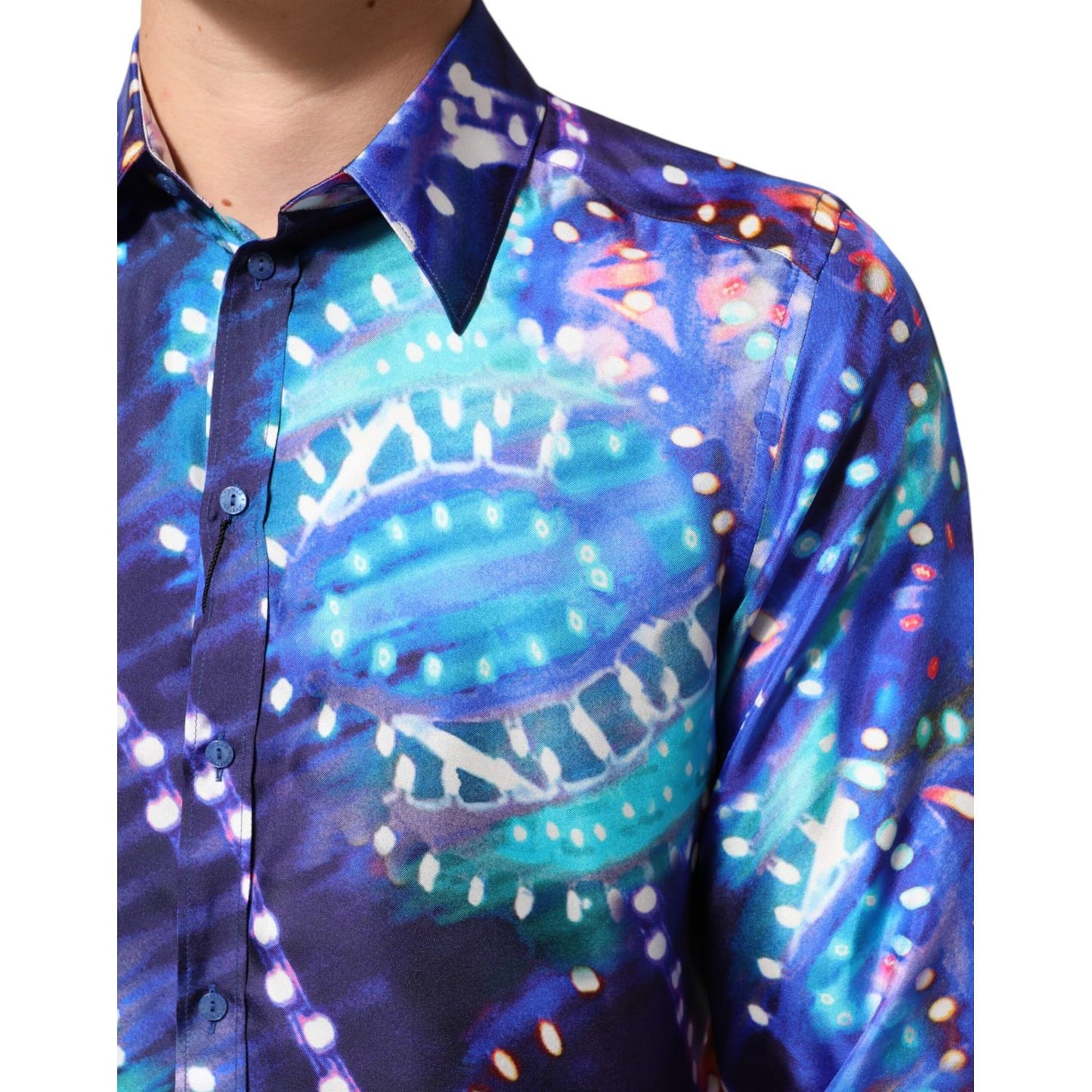 Dolce & Gabbana Multicolor Luminarie MARTINI Slim Men Shirt