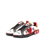 Dolce & Gabbana Multicolor Portofino Low Top Sneakers Shoes in calfskin with bold colors and decorative stones, made in Italy.