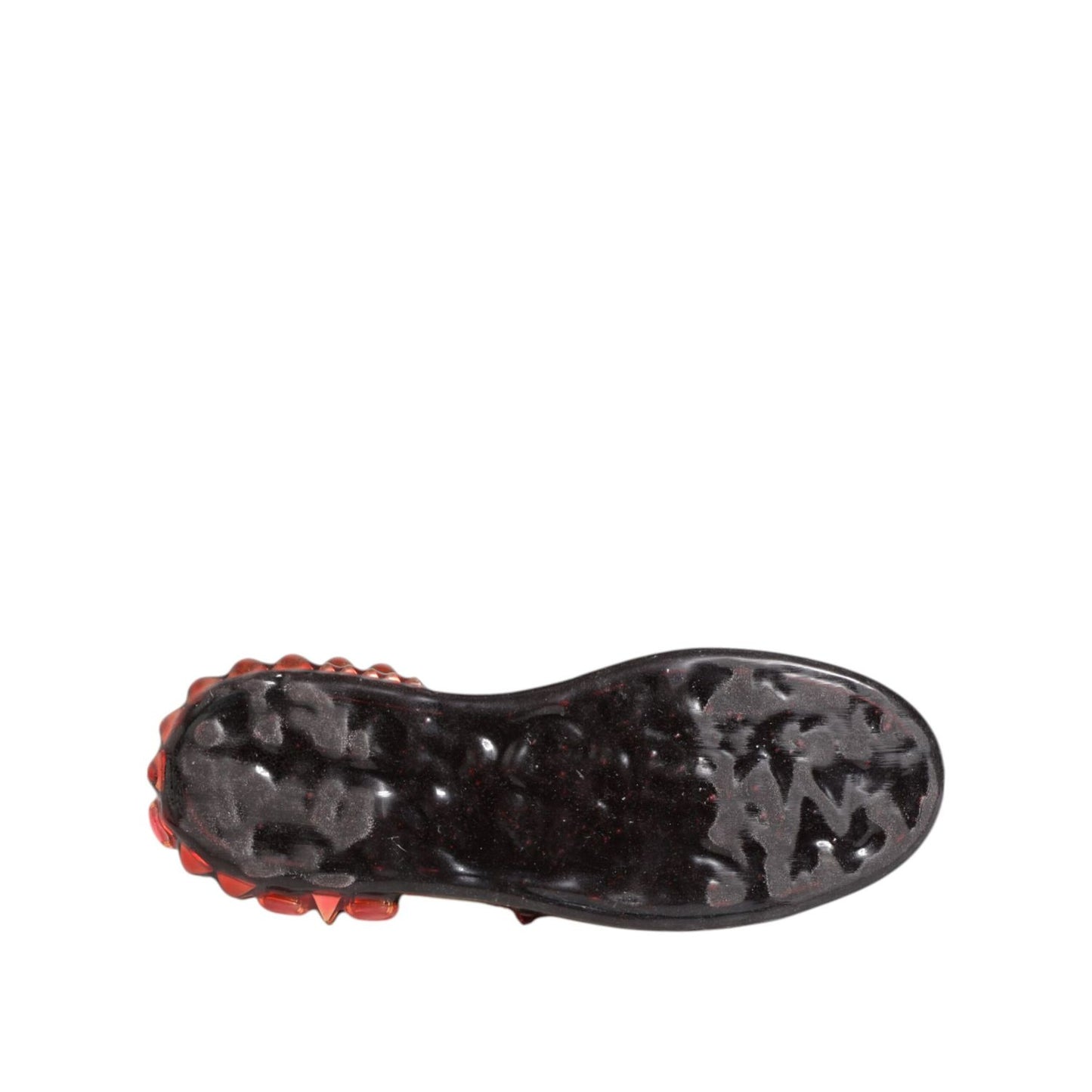 Outsole view of Dolce & Gabbana Multicolor Portofino Low Top Sneakers Shoes, showcasing craftsmanship and texture.
