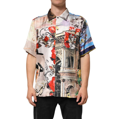 Dolce & Gabbana Multicolor Printed Casual Short Sleeve Shirt