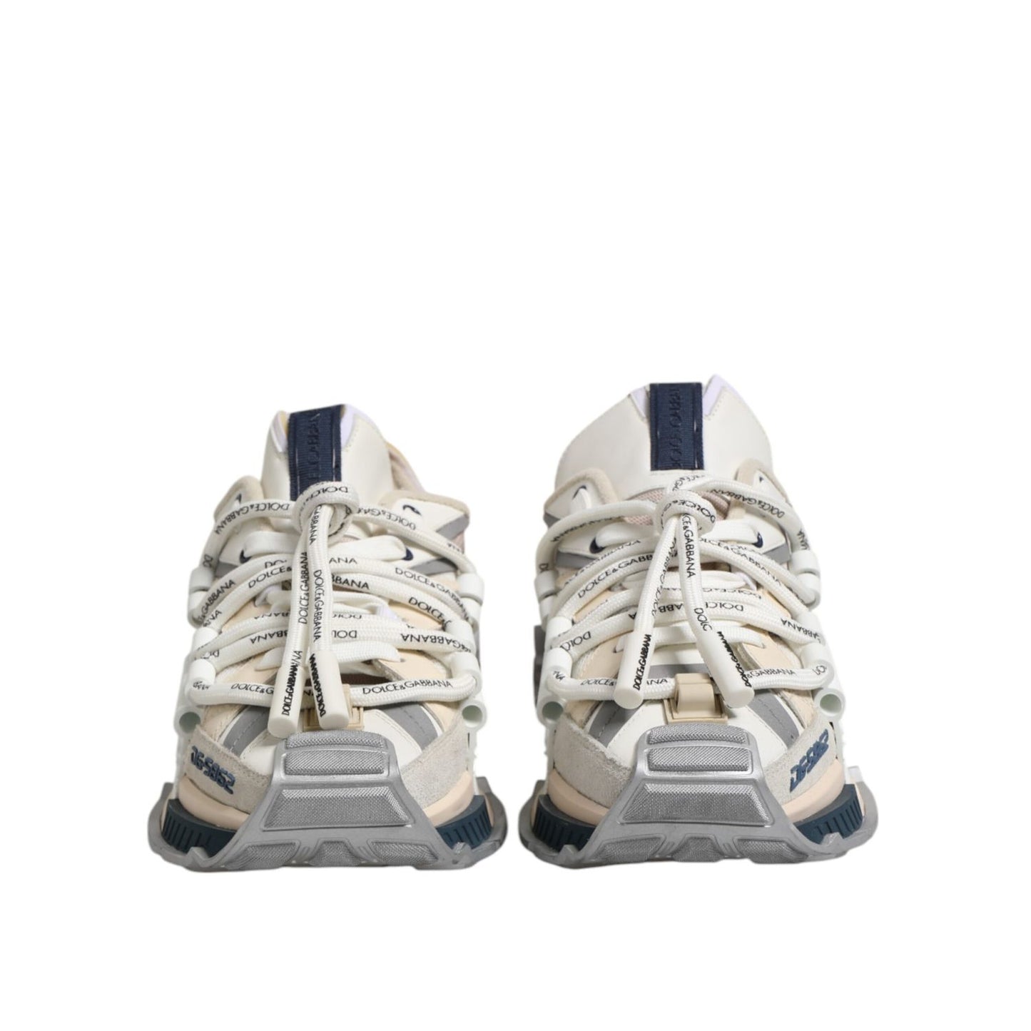 Dolce & Gabbana Multicolor Space Low Top Men Sneakers Shoes front view showcasing lace-up closure and logo details.