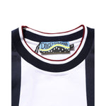 Close-up of Dolce & Gabbana Multicolor Striped Cotton Men Crew Neck T-shirt neckline detail