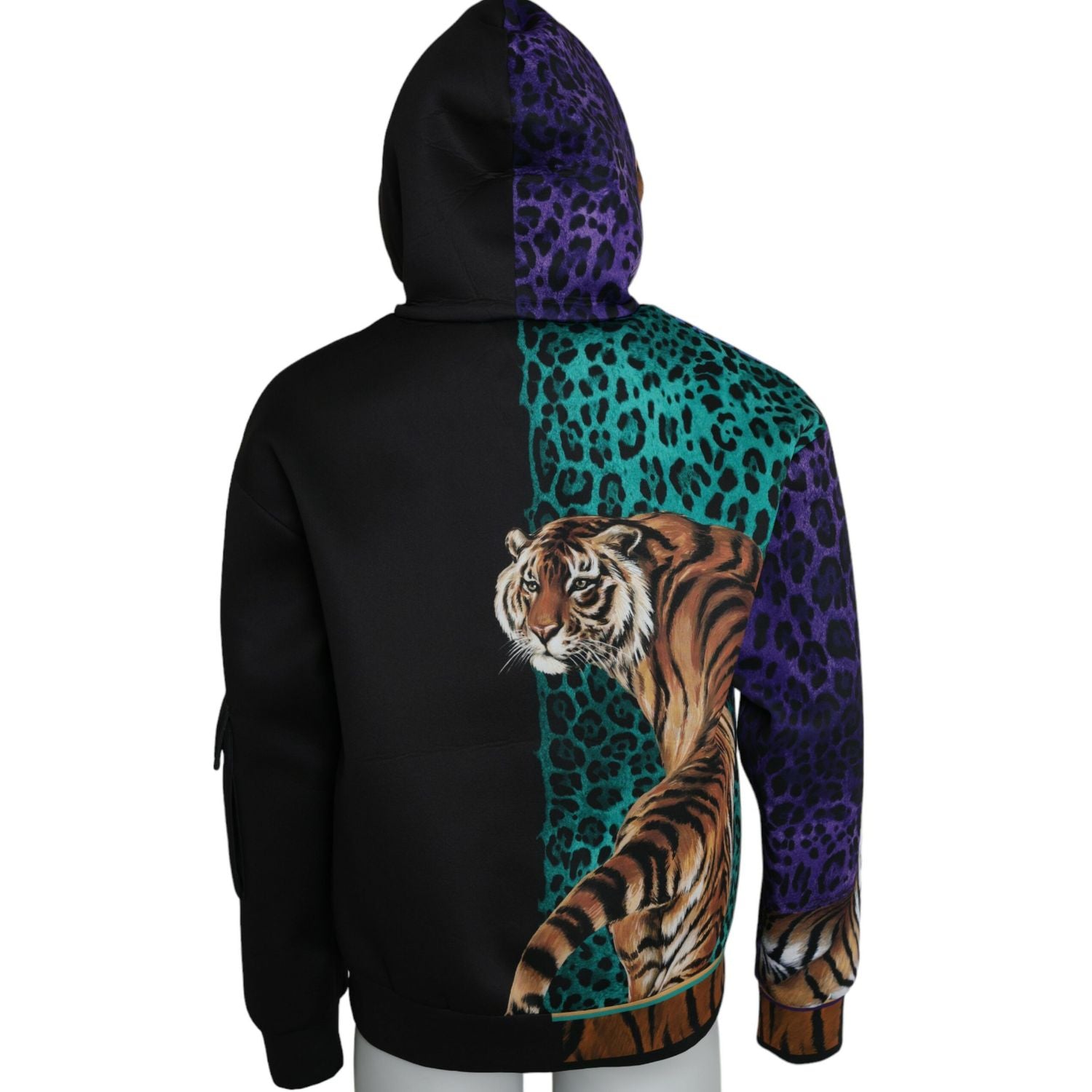 Dolce & Gabbana Multicolor Tiger Hooded Sweatshirt Sweater