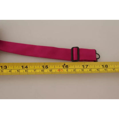 Dolce & Gabbana Pink 100% Silk Adjustable Neck Bow Tie Men