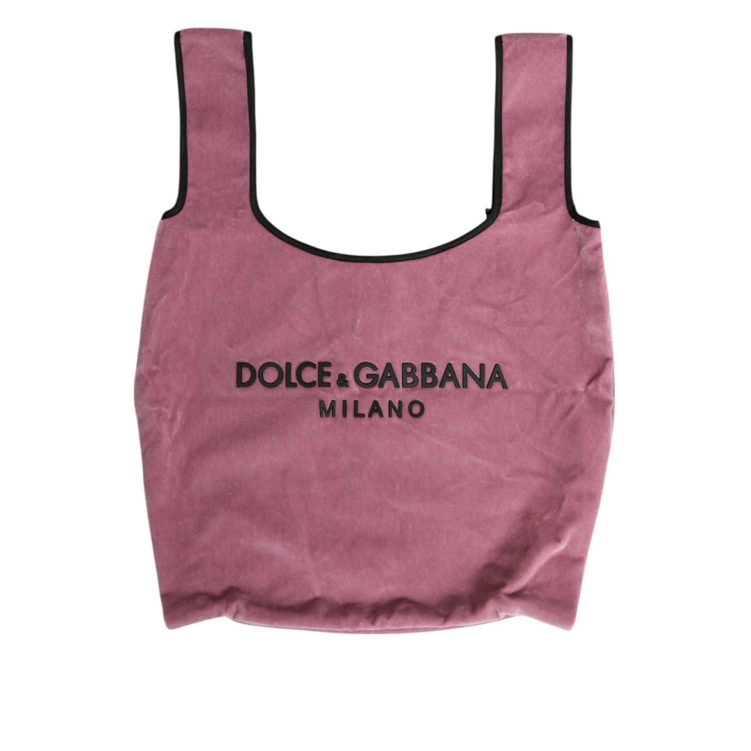 Dolce & Gabbana Pink Cotton Velvet DG MILANO Shoulder Shopping Borse Bag