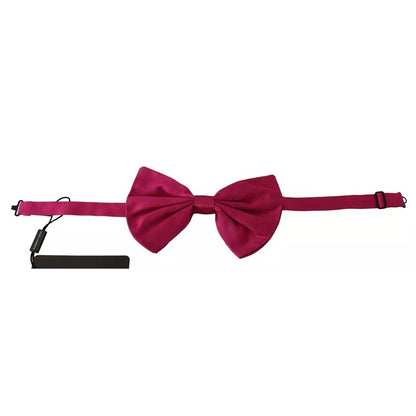 Dolce & Gabbana Pink Silk Adjustable Neck Bow Tie Men