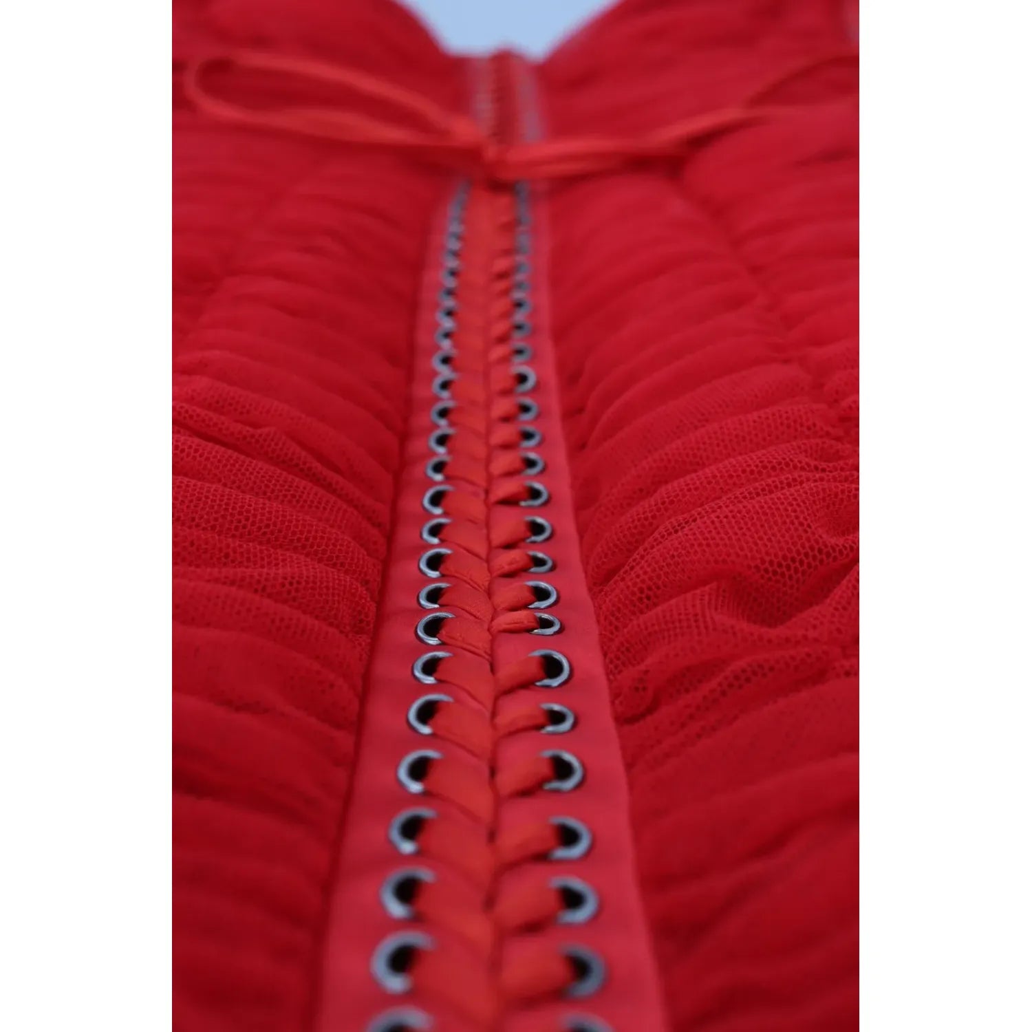 Dolce & Gabbana Red Mesh Trim Bodycon Sheath Midi Dress