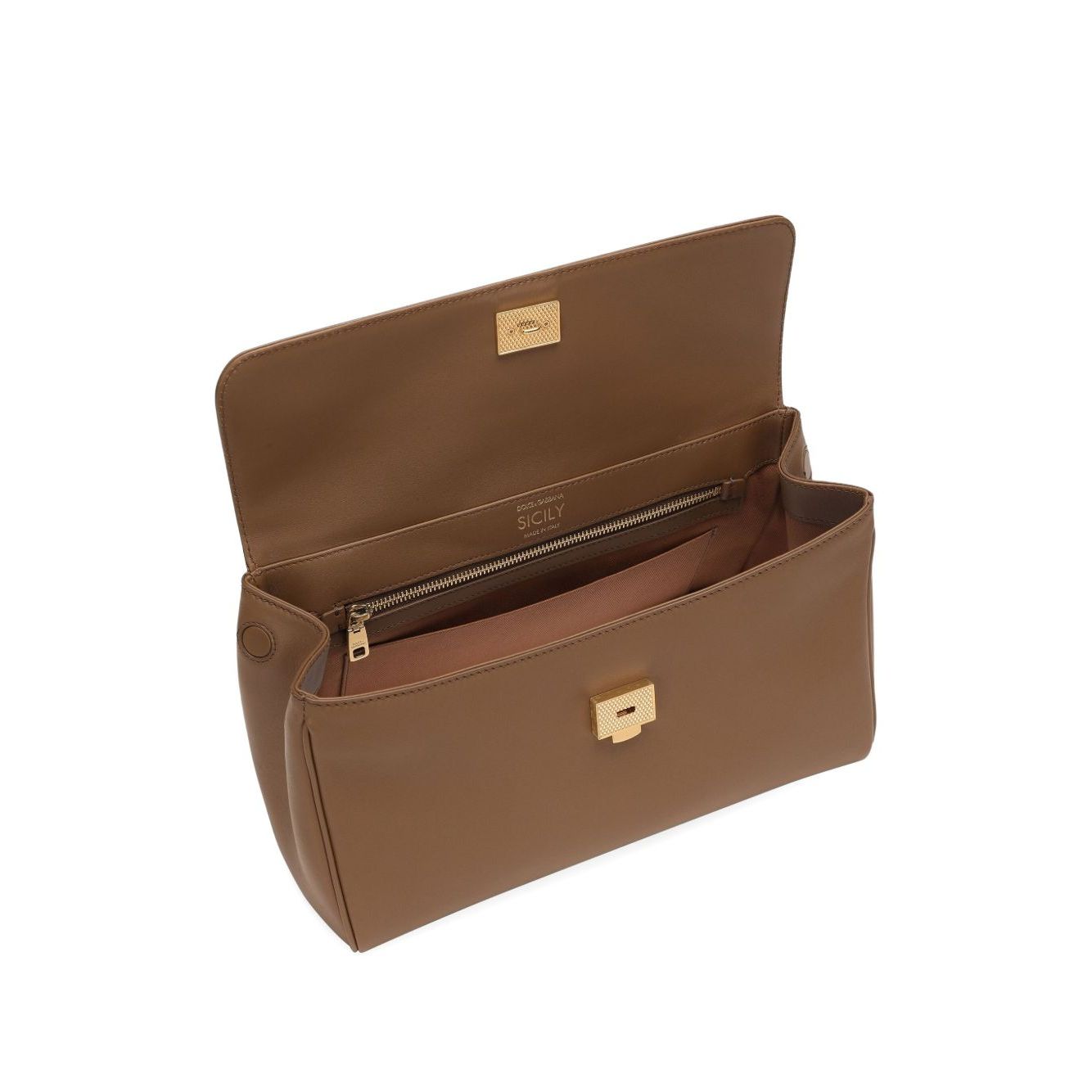 Front view with bag zipped and handles upright.