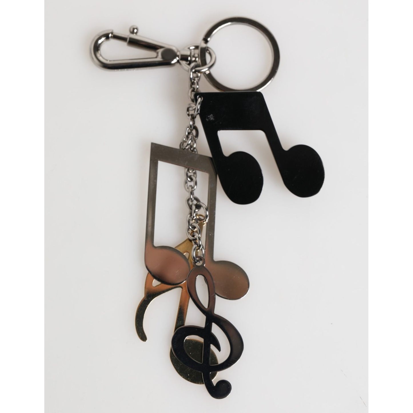 Dolce & Gabbana Silver Musical Note Key Holder Keychain Bag Charm Keyring
