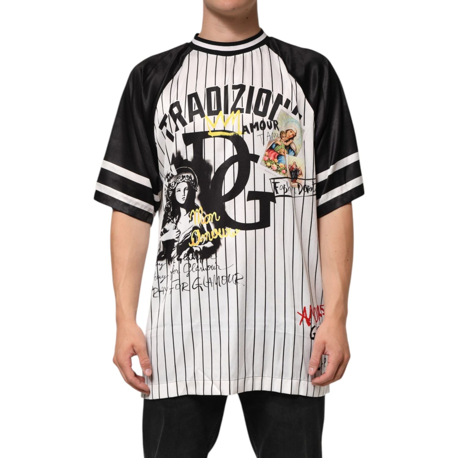 Dolce & Gabbana Tradizione Graffiti Print Oversized Men T-shirt