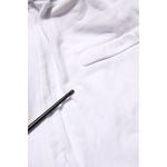 Close-up of Dolce & Gabbana White Cotton Cargo Trousers Logo Patch Pants detailing and fabric texture.