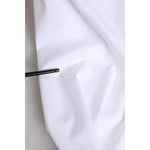 Dolce & Gabbana White Cotton Collared Buttoned Dress Shirt Top showcasing fabric close-up with detail.
