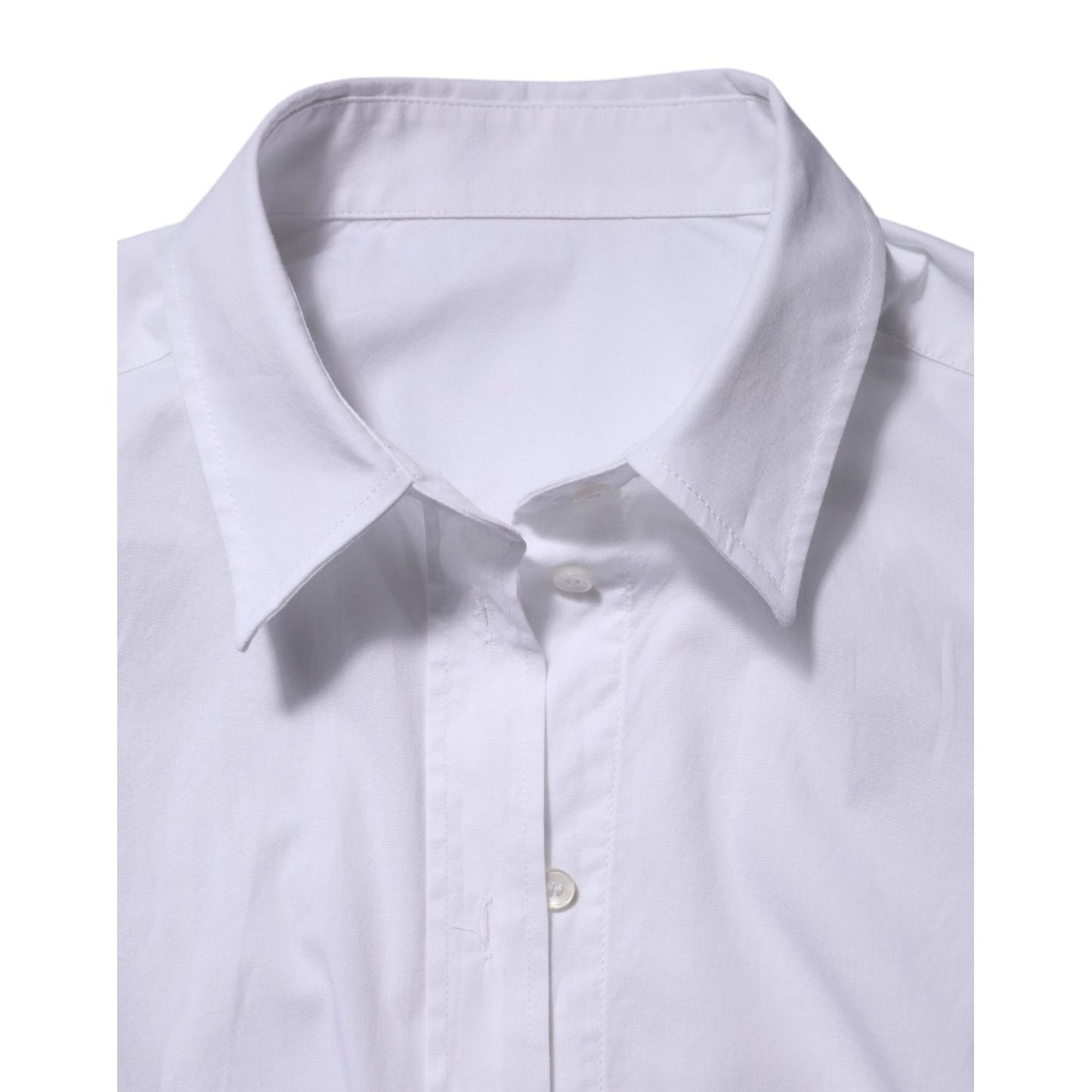 Dolce & Gabbana White Cotton Collared Dress Formal Shirt Top