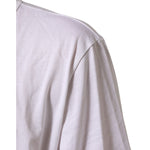 Close-up of Dolce & Gabbana White Cotton V-Neck Short Sleeves T-shirt showcasing soft fabric texture.
