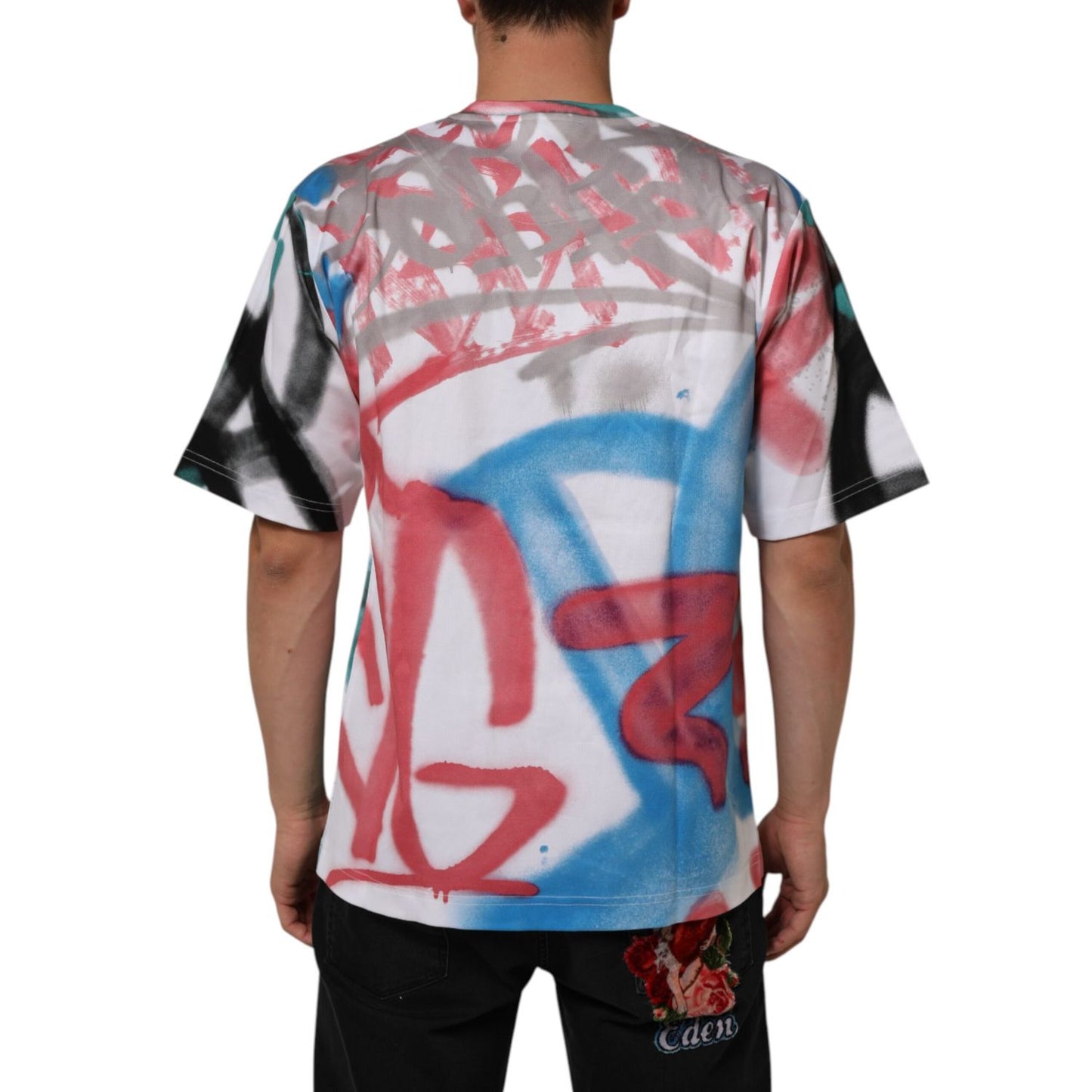 Dolce & Gabbana White Graffiti Crew Neck Short Sleeves T-shirt