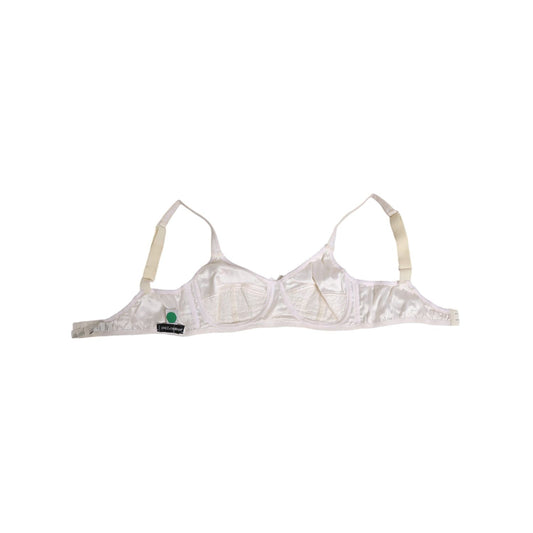 Dolce & Gabbana White Silk Satin Soft Cup Lingerie Bra Underwear