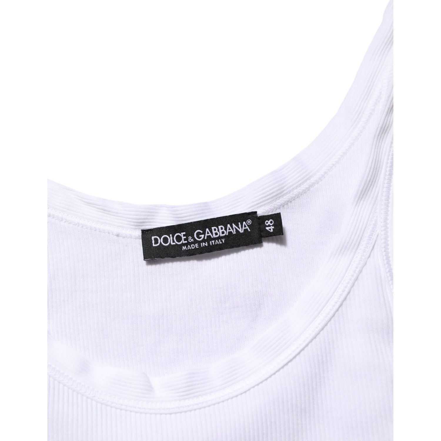 Dolce & Gabbana White Sleeveless Round Neck Tank Top T-shirt