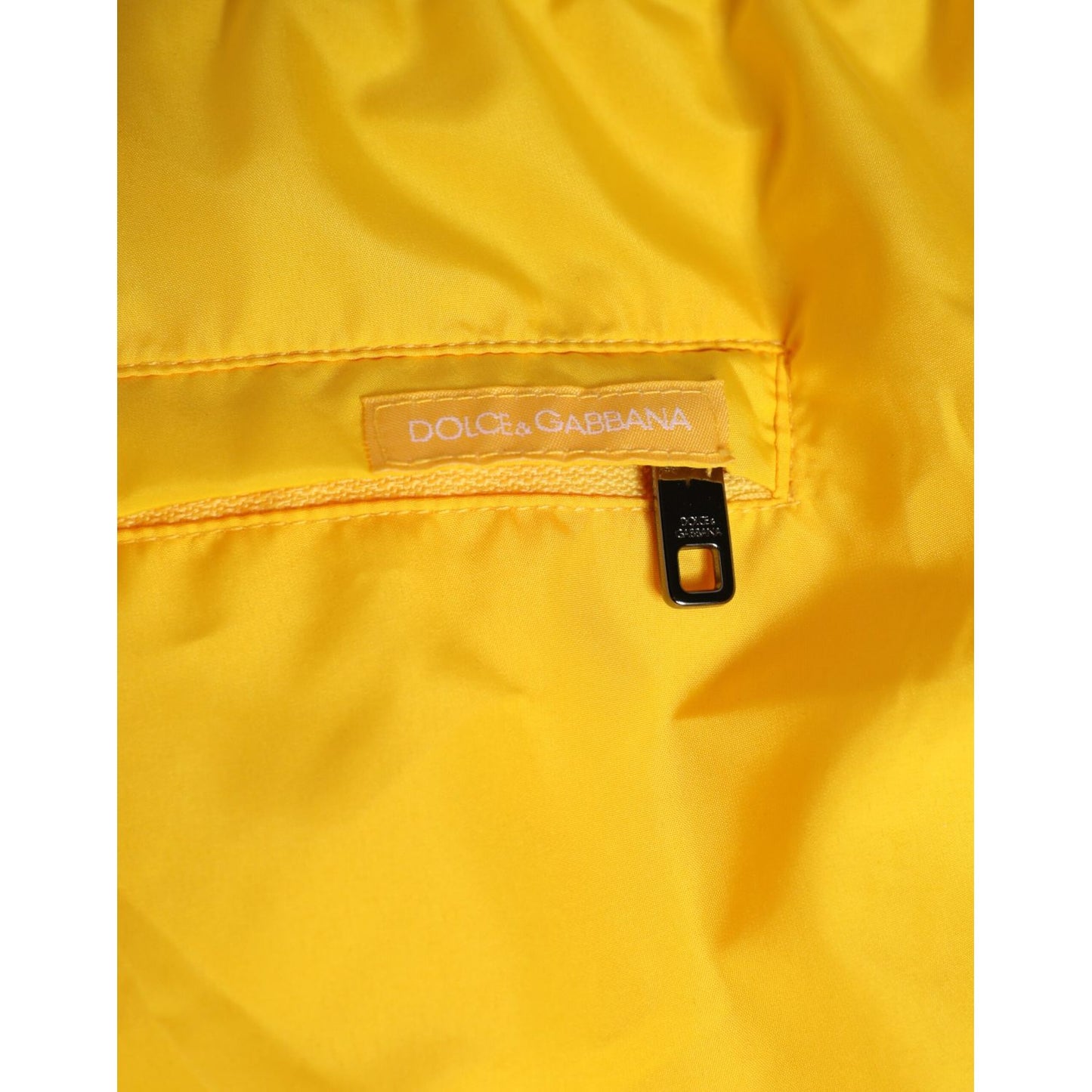 Dolce & Gabbana Yellow Nylon Logo Print Men Boxer Short Swimwear