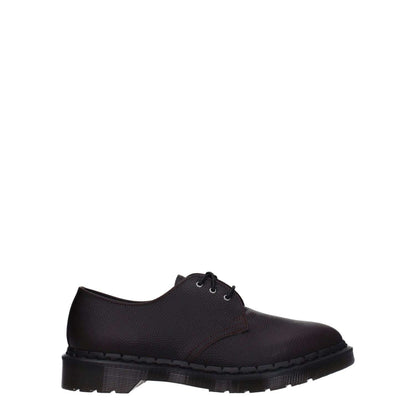Dr. Martens Purple Leather Oxfords And Derbies, lace-up casual shoes with round toe, low flat heel, rubber sole, in violet leather.