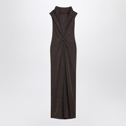 Max Mara Pianoforte Brown dress in viscose and lurex yarn ESCHIMOVI/R_MAXMP-001_323