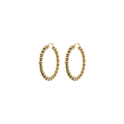 ETRUSCA JEWELS JEWELRY Mod. WSET00808.YG gold hoop earrings with beaded design