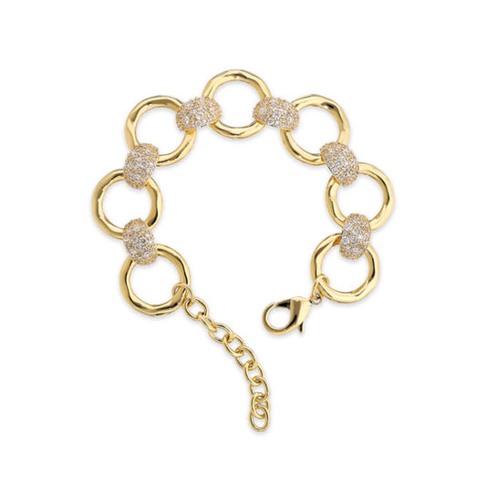 ETRUSCA JEWELS JEWELRY Mod. WSET00867.YG gold bracelet with elegant circular links and clasp.