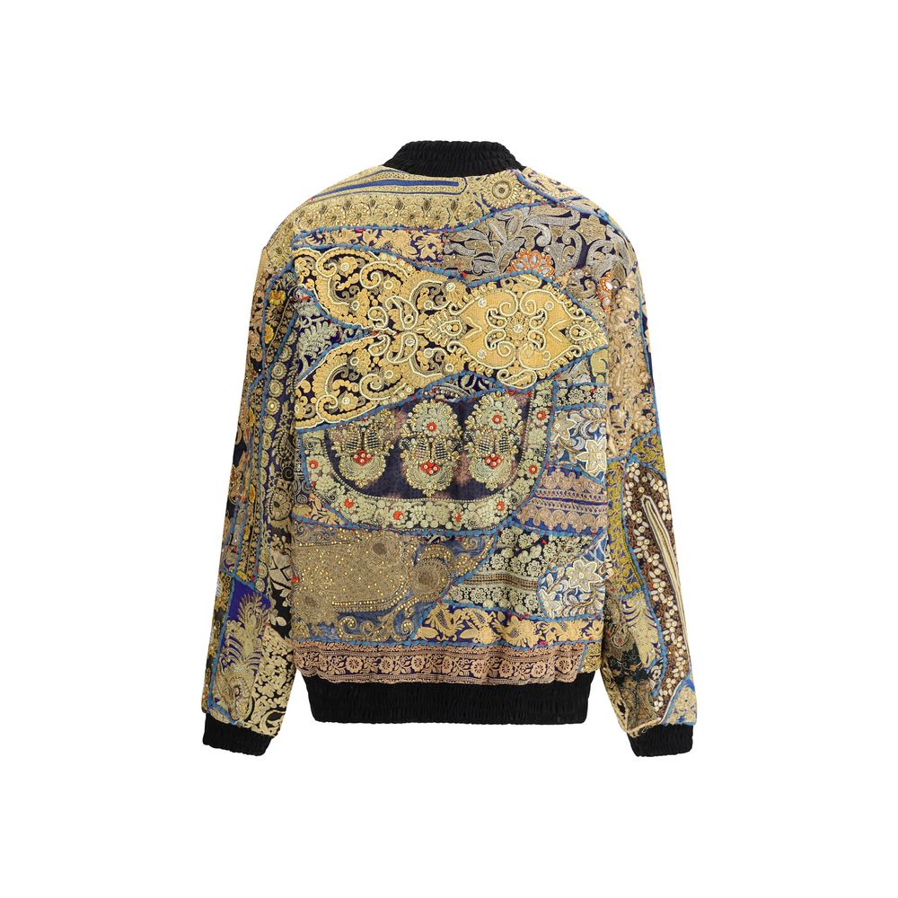 Ella Multicolor Cotton Clothing jacket with patchwork design and multicolored embroidered inserts, back view, AW25 collection.