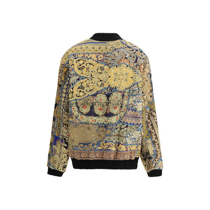 Ella Multicolor Cotton Clothing jacket with patchwork design and multicolored embroidered inserts, back view, AW25 collection.