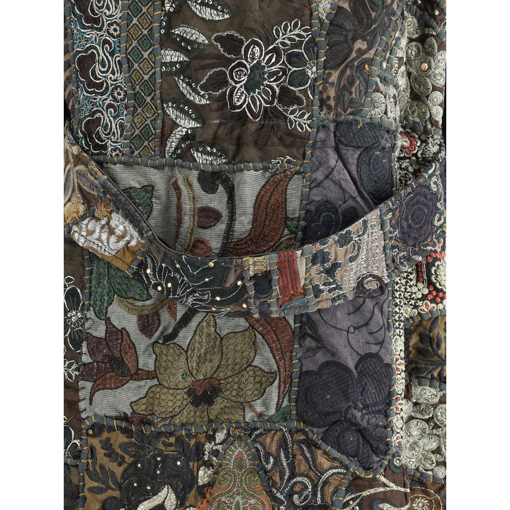 Ella Multicolor Cotton Clothing featuring patchwork and embroidery with elegant floral designs.