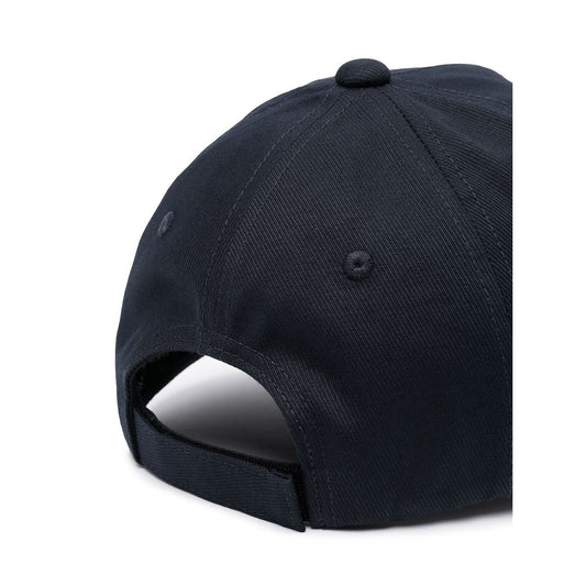 Back view of navy Emporio Armani Logo baseball cap with adjustable strap