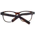 Ermenegildo Zegna Brown Men Glasses Frame with full-rim plastic design and demo lenses, includes branded case.