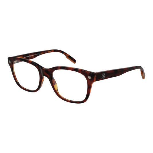 Ermenegildo Zegna Red Acetate Glasses (Frames), full-rim rectangle style with demo lenses, for men, includes branded case.