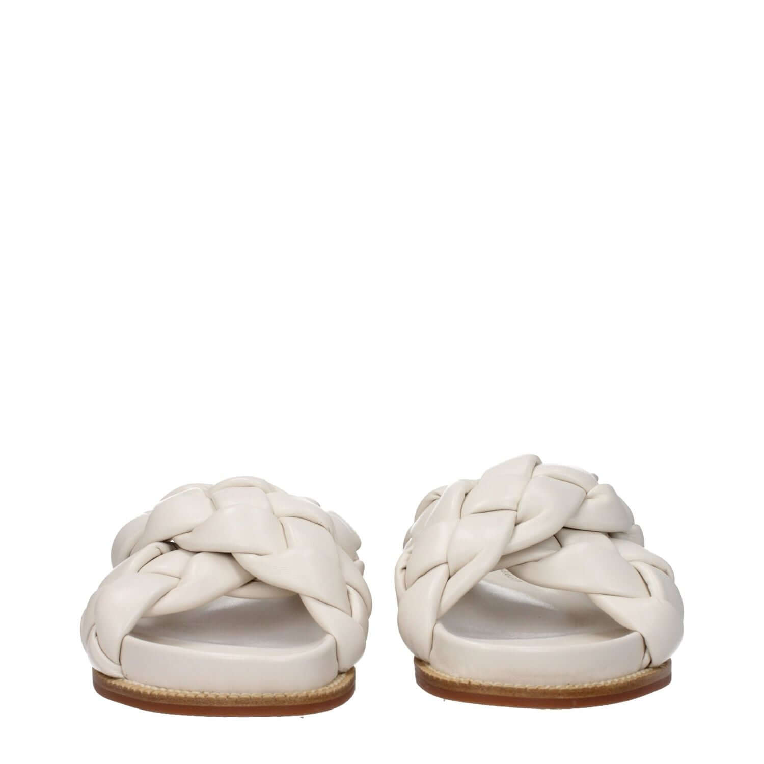 Fabiana Filippi Beige Leather Slippers