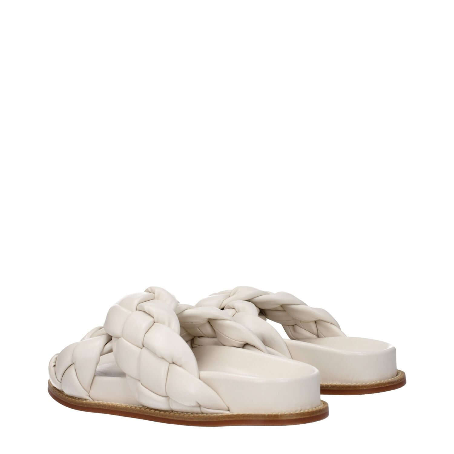Fabiana Filippi Beige Leather Slippers