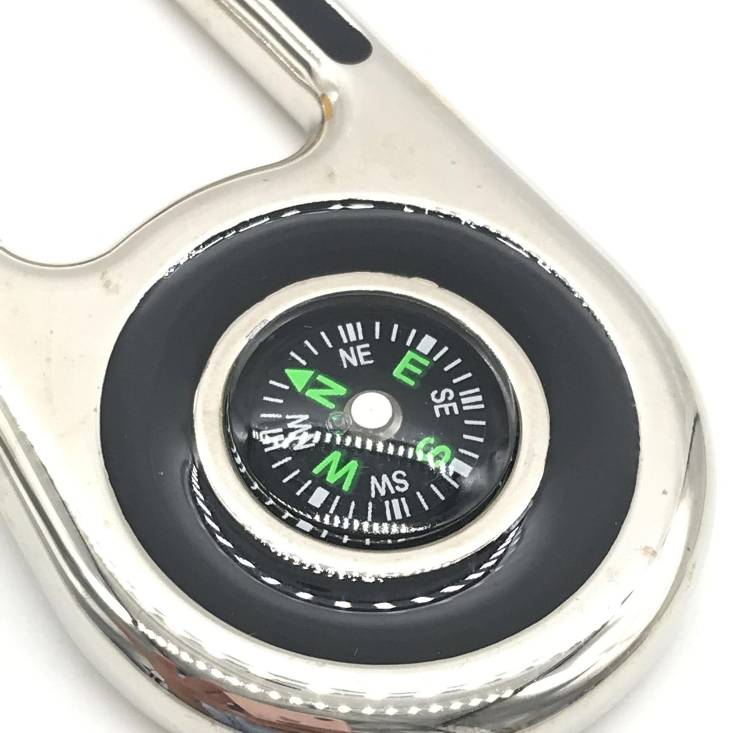 Fendi Silver Metal Compass Charm Keychain