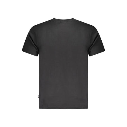 Back view of Fila Black Cotton Unisex T-Shirt showcasing sleek design and iconic style.