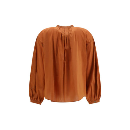 Forte_Forte Orange Cotton Pattern Shirt