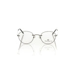 Frankie Morello Gray Metallic Unisex Eyeglass Frame with round design and Italian craftsmanship.