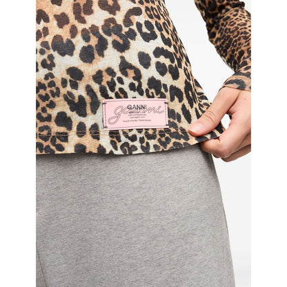 GANNI T-shirts and Polos Brown Topwear