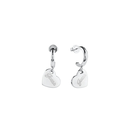 GUESS JEWELS JEWELRY Mod. JUBE05151JWRHWHT-U silver heart drop earrings