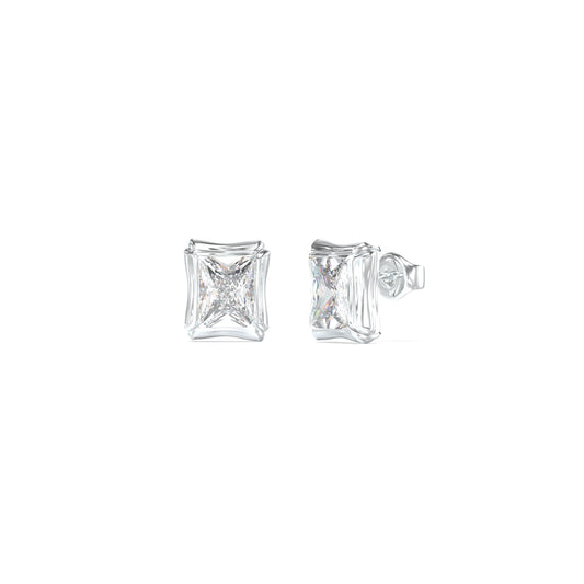 GUESS JEWELS JEWELRY Mod. JUBE05174JWRHT-U silver earrings with clear gemstones