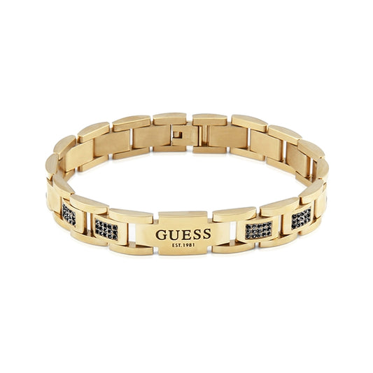GUESS JEWELS JEWELRY Mod. JUMB01342JWYGBKT-U gold bracelet on white background